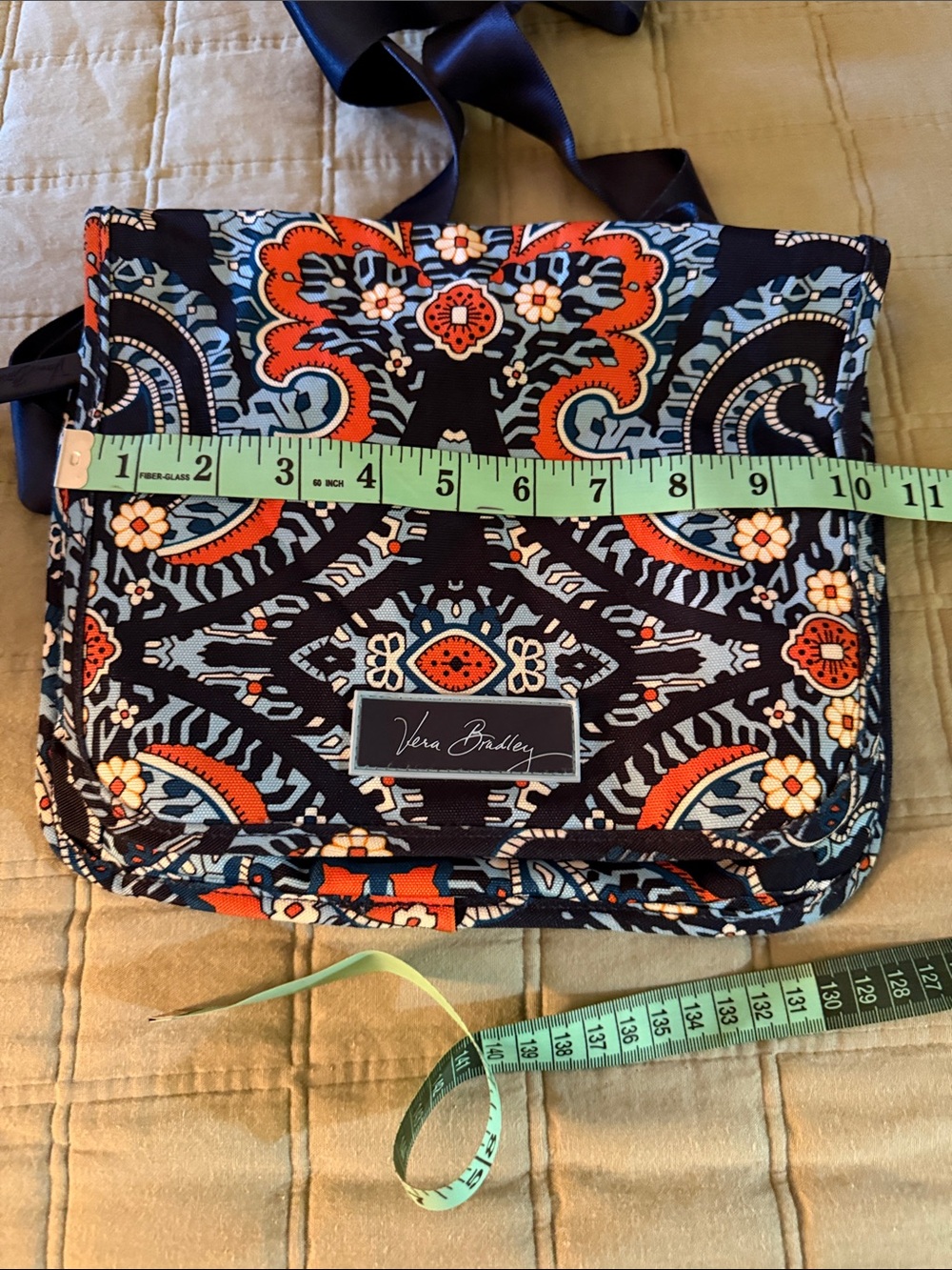 Vera Bradley Navy, Orange & Light Blue Patterned Crossbody - Picture 7 of 8